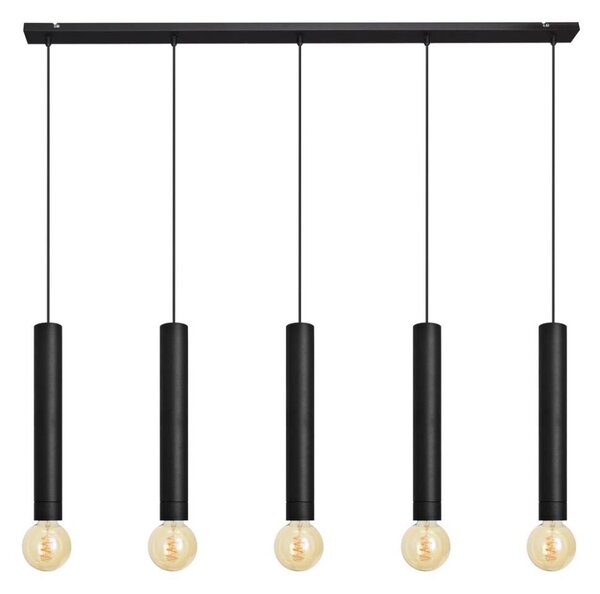 Lampadario a sospensione con filo TUBA 5xE27/15W/230V nero
