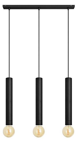Lampadario a sospensione con filo TUBA 3xE27/15W/230V nero