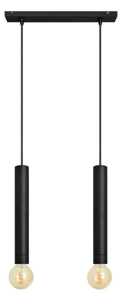 Lampadario a sospensione con filo TUBA 2xE27/15W/230V nero
