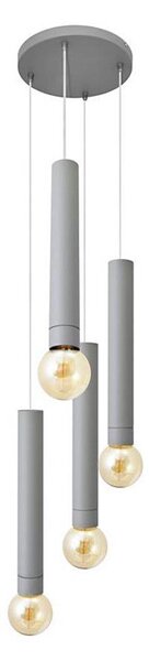 Lampadario a sospensione con filo TUBA 4xE27/15W/230V grigio