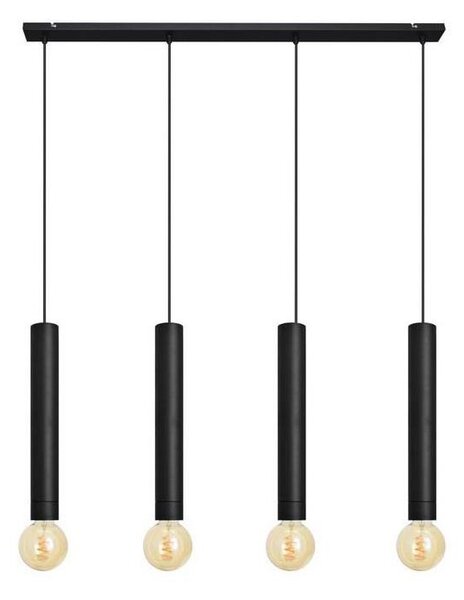 Lampadario a sospensione con filo TUBA 4xE27/15W/230V nero