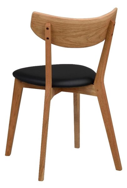 Sedia da pranzo in rovere marrone con seduta nera Ami - Rowico