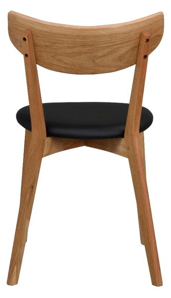 Sedia da pranzo in rovere marrone con seduta nera Ami - Rowico