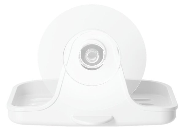 Dispenser di sapone bianco in plastica riciclata senza foratura Flex - Umbra