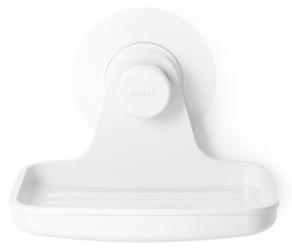 Dispenser di sapone bianco in plastica riciclata senza foratura Flex - Umbra