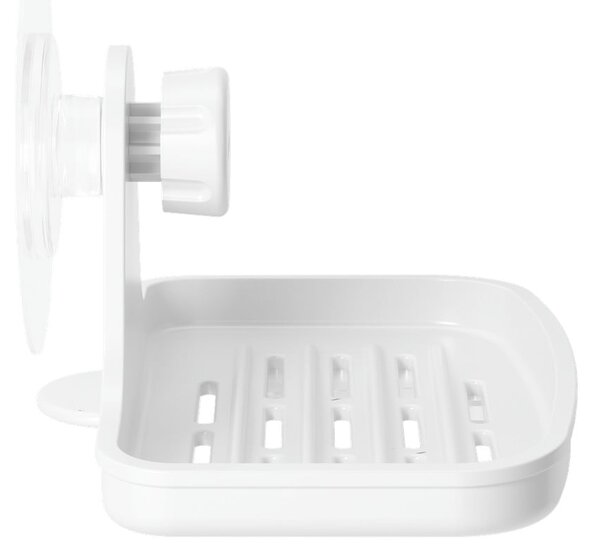 Dispenser di sapone bianco in plastica riciclata senza foratura Flex - Umbra
