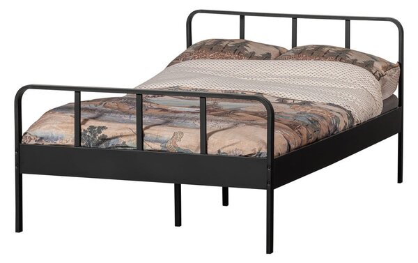 Letto singolo in metallo nero con griglia 120x200 cm Mees - WOOOD