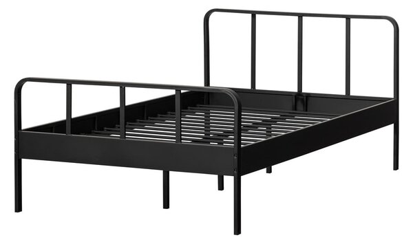 Letto singolo in metallo nero con griglia 120x200 cm Mees - WOOOD