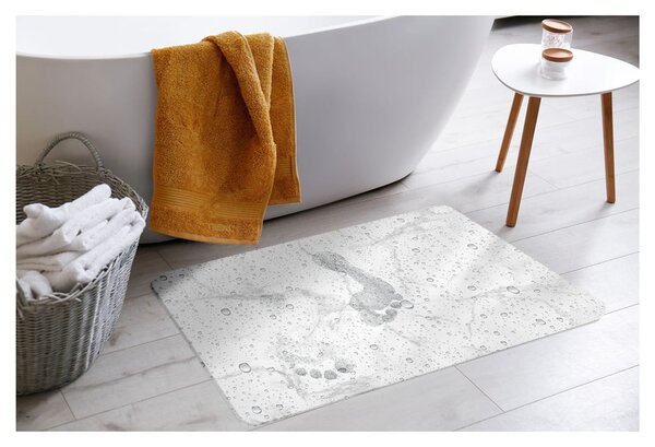 Tappetino da bagno bianco e grigio in terra di diatomee 35x45 cm Aqua - douceur d'intérieur