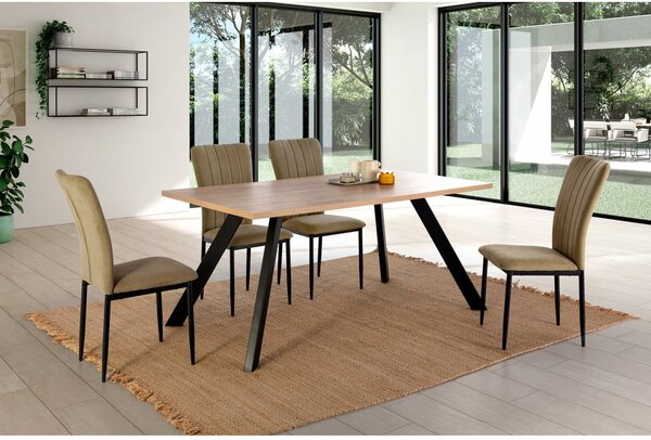 Set di sedie da pranzo kaki 4 pz Holly - Marckeric