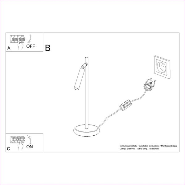 Lampada da tavolo bianca (altezza totale 43 cm) Fideus – Sollux
