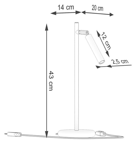 Lampada da tavolo bianca (altezza totale 43 cm) Fideus – Sollux