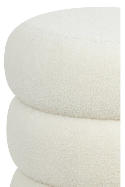 Sgabello in tessuto bouclé bianco Kimi - Light & Living