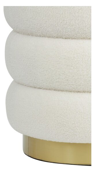 Sgabello in tessuto bouclé bianco Kimi - Light & Living