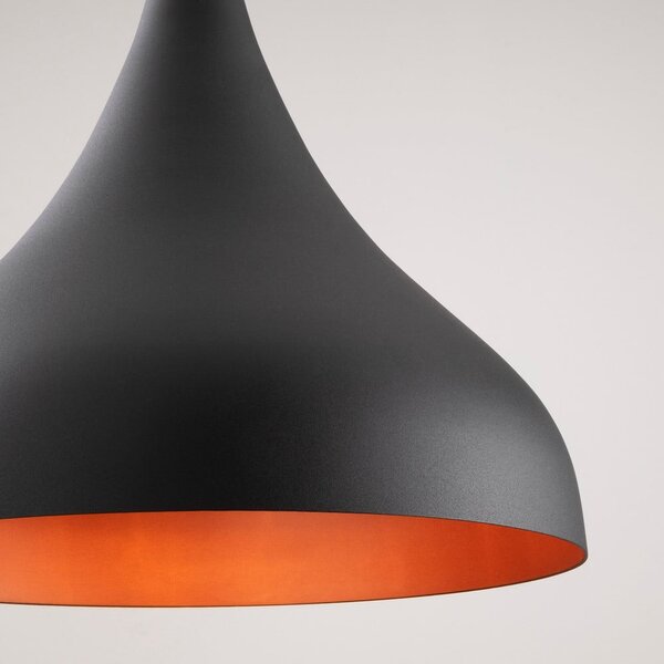 Lampadario nero con paralume in metallo ø 41 cm Sağlam – Opviq lights