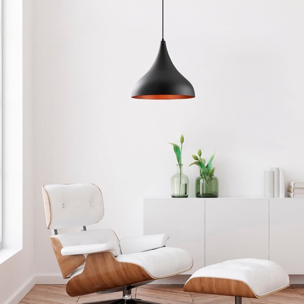 Lampadario nero con paralume in metallo ø 41 cm Sağlam – Opviq lights