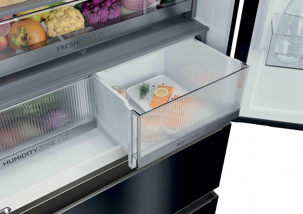 Haier Frigorifero Americano Side by Side Capacit 468 Litri Classe energetica D Raffreddamento No Frost colore Nero - HFKR7819DNGB