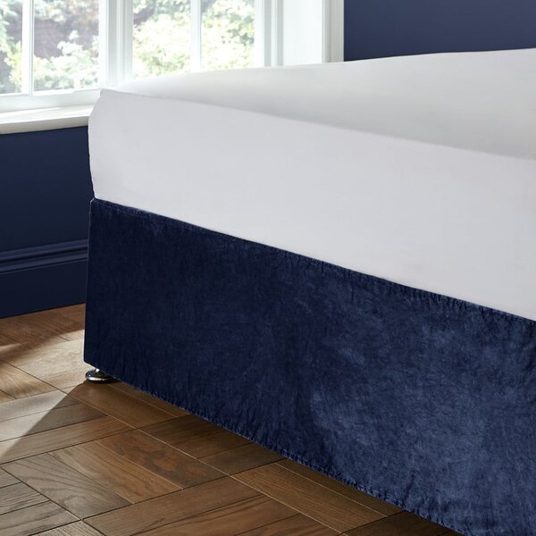 Coprirete in velluto blu elasticizzato 152x198 cm Kingsley - Catherine Lansfield