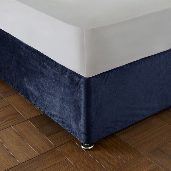 Coprirete in velluto blu elasticizzato 152x198 cm Kingsley - Catherine Lansfield