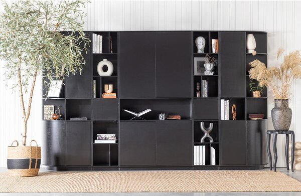 Armadio modulare nero in legno di pino 110x210 cm Finca - WOOOD