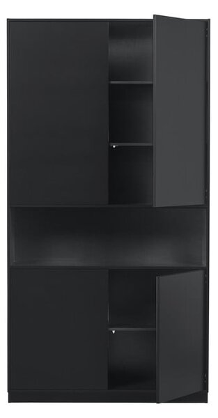 Armadio modulare nero in legno di pino 110x210 cm Finca - WOOOD