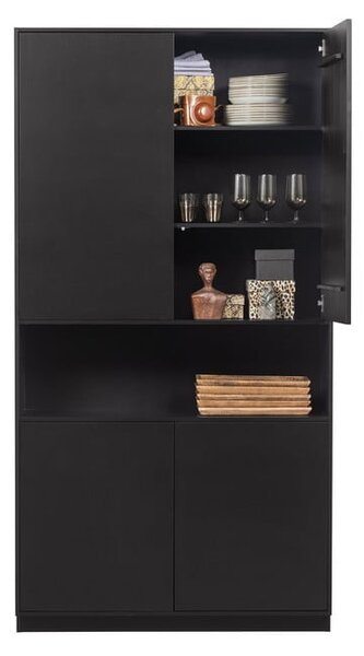 Armadio modulare nero in legno di pino 110x210 cm Finca - WOOOD