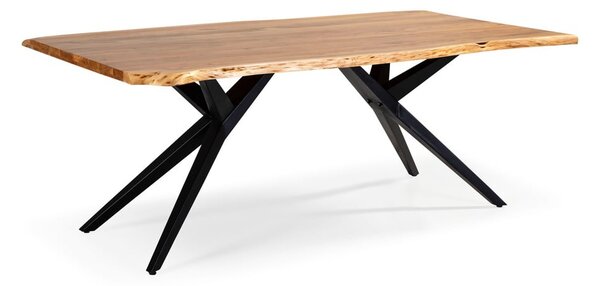 Tavolo da pranzo con piano in acacia di colore naturale 100x200 cm Mudri - Marckeric