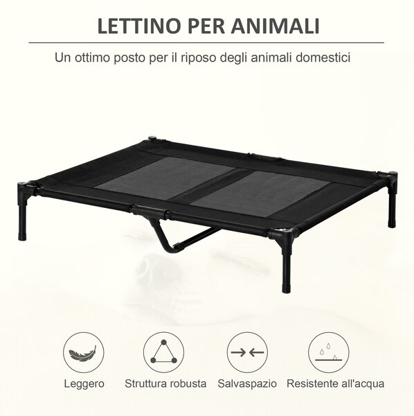 PawHut Brandina per Cani Grandi in Metallo e Tessuto Oxford con Borsa di Trasporto, 92x76x18cm, Nero|Aosom