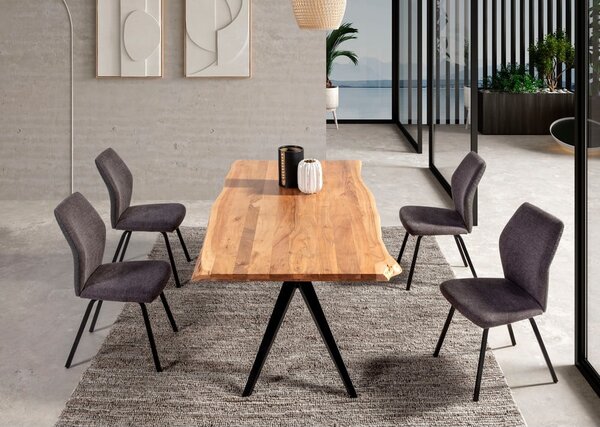 Tavolo da pranzo con piano in acacia di colore naturale 100x200 cm Mudri - Marckeric