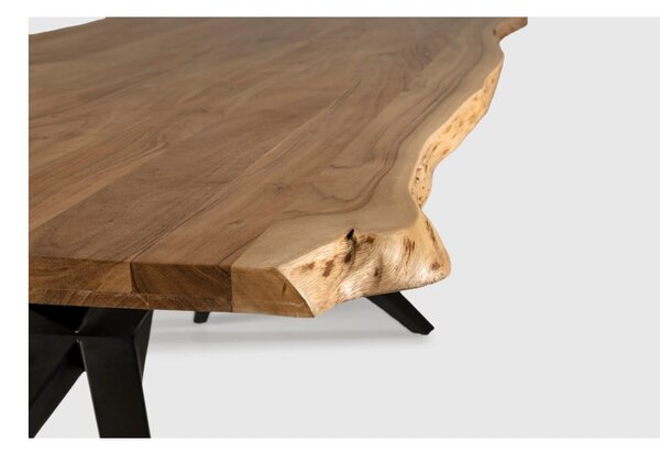 Tavolo da pranzo con piano in acacia di colore naturale 100x200 cm Mudri - Marckeric