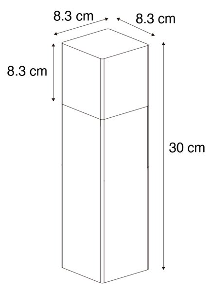 Lampada da esterno a palo nera con paralume fumé 30 cm - Denmark
