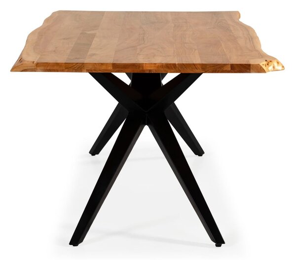 Tavolo da pranzo con piano in acacia di colore naturale 100x200 cm Mudri - Marckeric