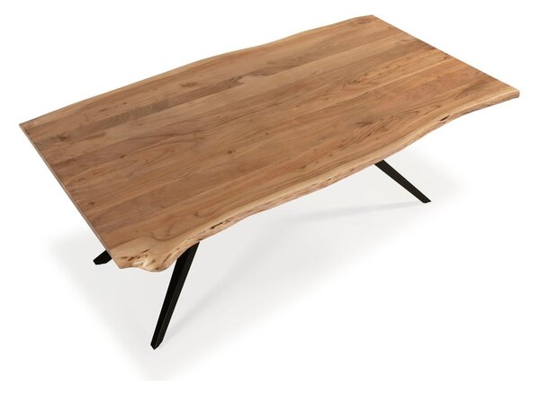 Tavolo da pranzo con piano in acacia di colore naturale 100x200 cm Mudri - Marckeric
