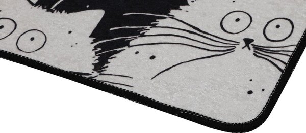 Set di tappetini per il bagno neri/grigi 2 pz 60x100 cm White Cats – Foutastic
