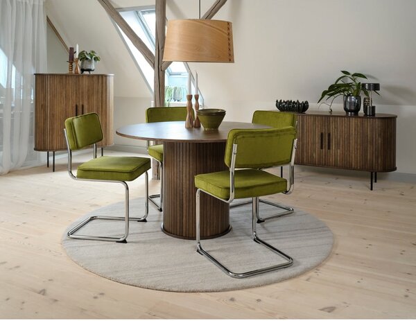 Sedia da pranzo grigio scuro in velluto a coste Rupert - Unique Furniture