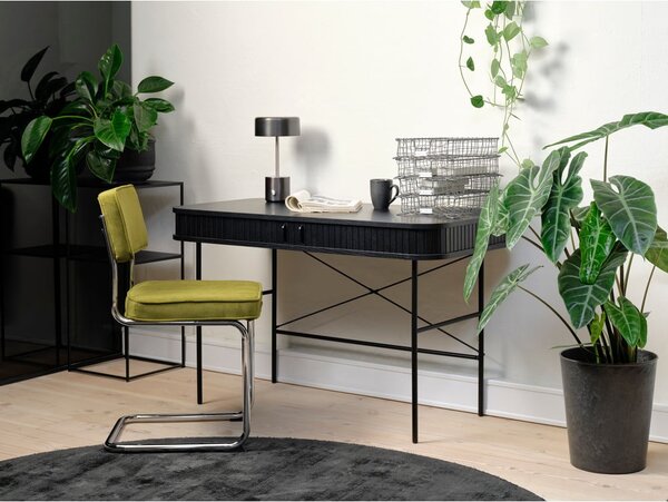 Sedia da pranzo grigio scuro in velluto a coste Rupert - Unique Furniture
