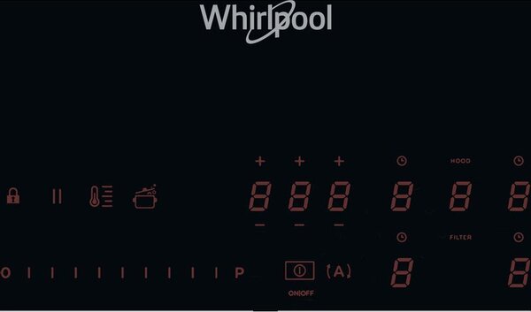 Whirlpool Piano Cottura a Induzione con Cappa Integrata Aspirante 4 Fuochi Larghezza 80 cm colore Nero - WVH 92 K/1