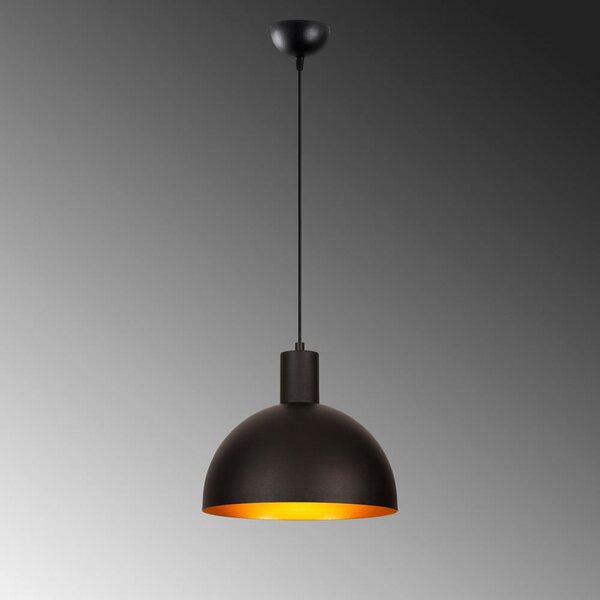 Lampadario nero/dorato con paralume in metallo ø 30 cm Bakh – Opviq lights