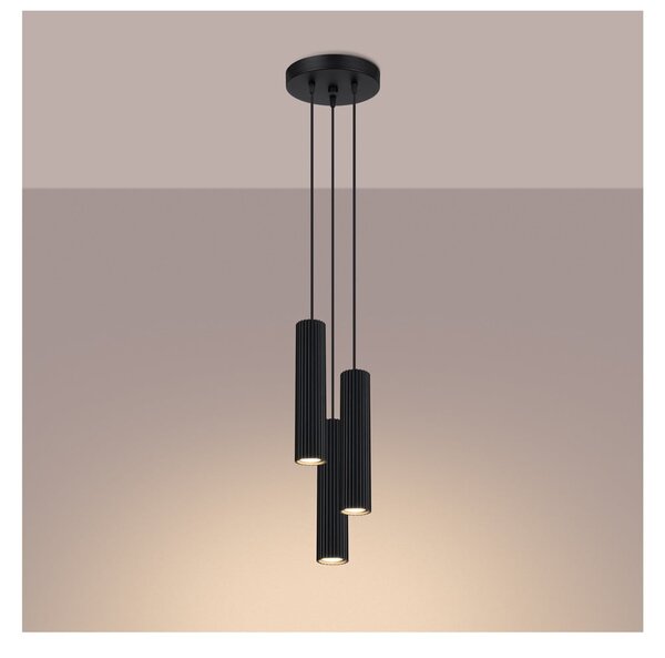 Lampadario nero ø 19,5 cm Gleam – Sollux