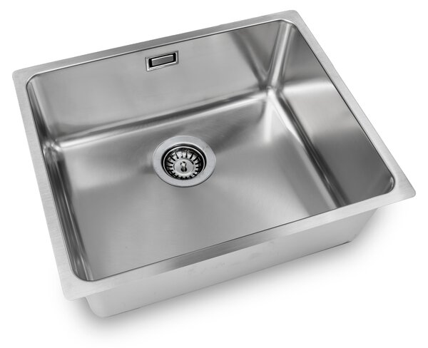 Lavello da cucina, con un solo vano, in acciaio inossidabile satinato