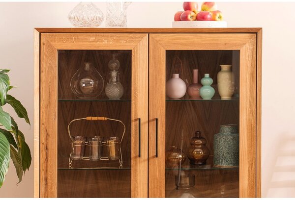 Vetrina in legno di quercia di colore naturale 97x125 cm Abies - The Beds