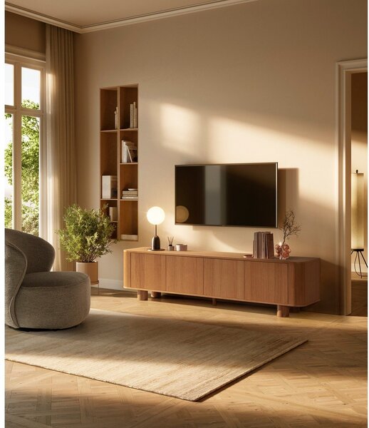 Mobile TV di colore naturale con effetto rovere 180x50,5x40 cm Padoc – MOME