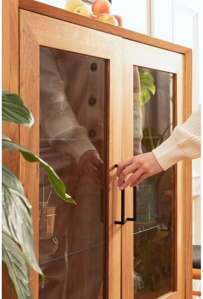 Vetrina in legno di quercia di colore naturale 97x125 cm Abies - The Beds