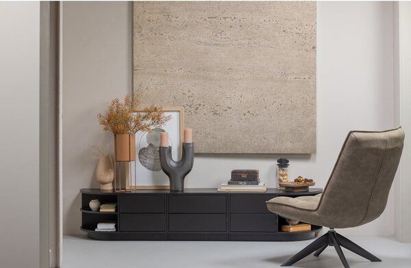 Tavolo TV modulare nero in legno di pino 75x40 cm Finca - WOOOD