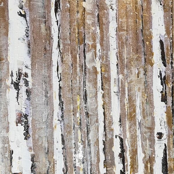 Quadro dipinto a mano 70x70 cm Birch Wood - Wallity