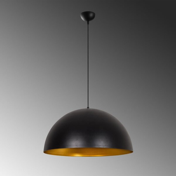 Lampadario nero con paralume in metallo ø 60 cm Coppa – Opviq lights