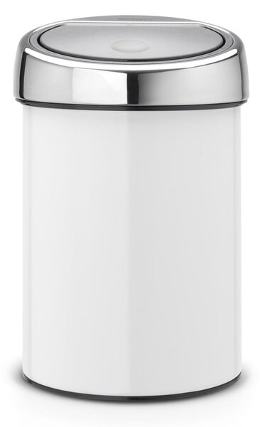 Bidone touch in acciaio bianco 3 l Touch Bin - Brabantia