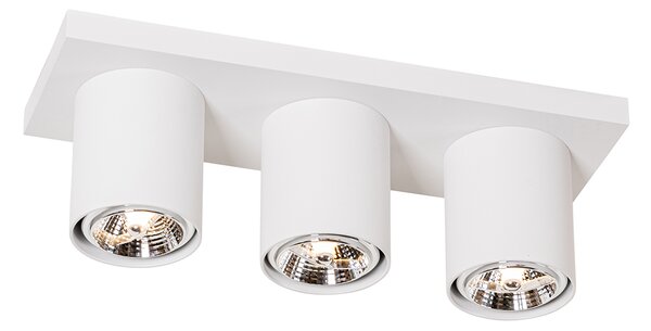 Faretto da soffitto moderno bianco 3 luci - Tubo