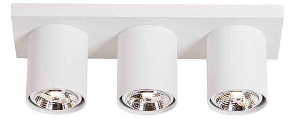 Faretto da soffitto moderno bianco 3 luci - Tubo