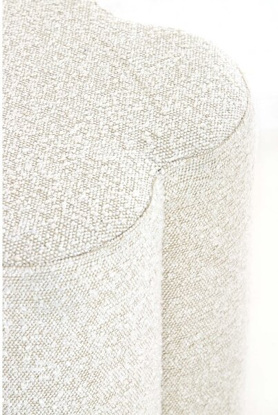 Sgabello crema in tessuto bouclé Nalani - Light & Living